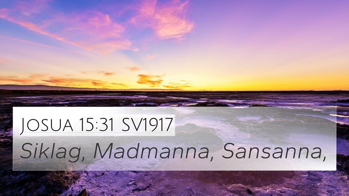 Josua 15:31 SV1917 4K Wallpaper - Siklag, Madmanna, - 4K Wallpaper Bible Verse