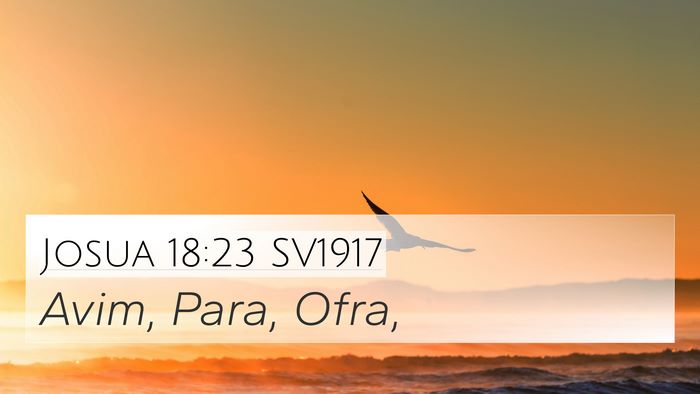 Josua 18:23 SV1917 Bible Verse Image