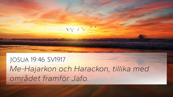 Josua 19:46 SV1917 4K Wallpaper - Me-Hajarkon och Harackon, tillika med området - 4K Wallpaper Bible Verse