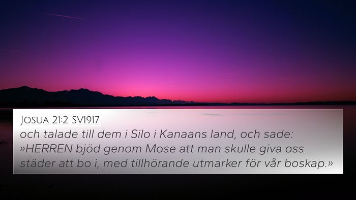 Josua 21:2 SV1917 Bible Verse Image