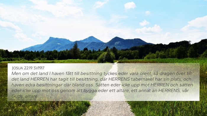 Josua 22:19 SV1917 Bible Verse Image