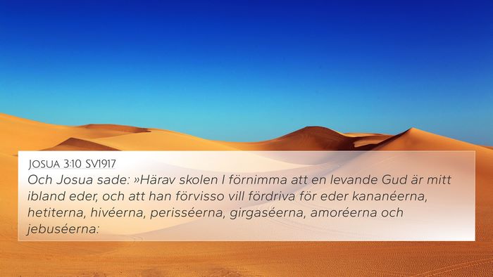 Josua 3:10 SV1917 Bible Verse Image