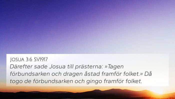 Josua 3:6 SV1917 Bible Verse Image