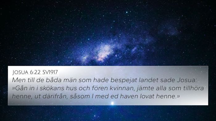 Josua 6:22 SV1917 4K Wallpaper - Men till de båda män som hade bespejat landet - 4K Wallpaper Bible Verse