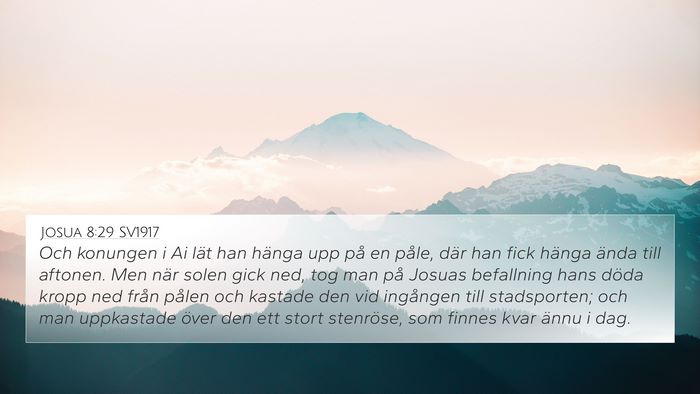 Josua 8:29 SV1917 Bible Verse Image