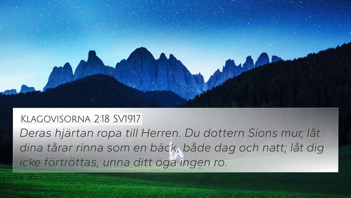 Klagovisorna 2:18 SV1917 Bible Verse Image