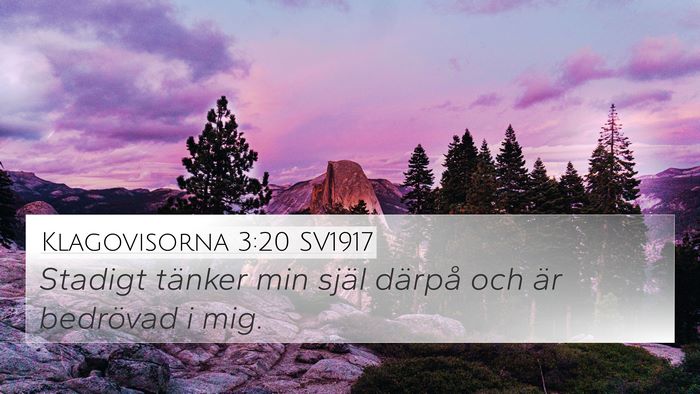Klagovisorna 3:20 SV1917 4K Wallpaper - Stadigt tänker min själ därpå och är - 4K Wallpaper Bible Verse