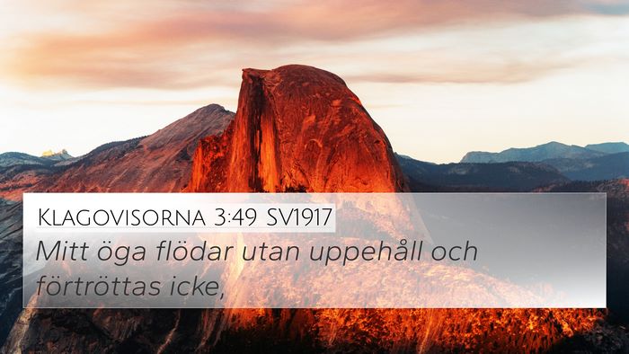 Klagovisorna 3:49 SV1917 4K Wallpaper - Mitt öga flödar utan uppehåll och förtröttas - 4K Wallpaper Bible Verse