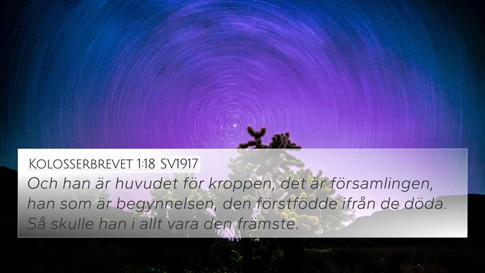 Kolosserbrevet 1:18 SV1917 Bible Verse Image