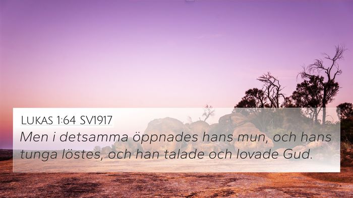 Lukas 1:64 SV1917 4K Wallpaper - Men i detsamma öppnades hans mun, och hans tunga - 4K Wallpaper Bible Verse