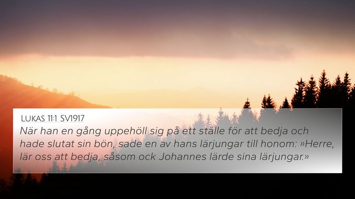 Lukas 11:1 SV1917 Bible Verse Image