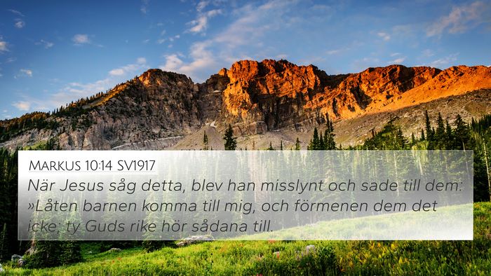 Markus 10:14 SV1917 Bible Verse Image
