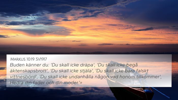 Markus 10:19 SV1917 Bible Verse Image