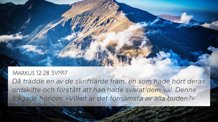 Markus 12:28 SV1917 Bible Verse Image