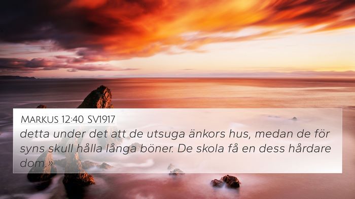 Markus 12:40 SV1917 Bible Verse Image