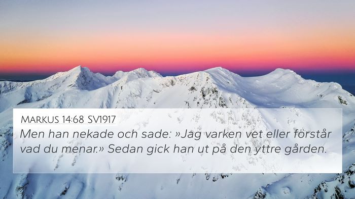 Markus 14:68 SV1917 Bible Verse Image
