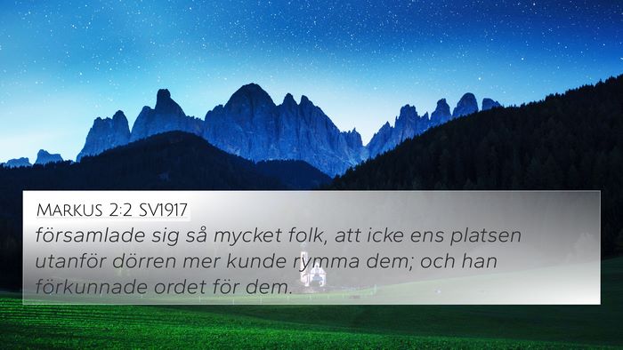 Markus 2:2 SV1917 4K Wallpaper - församlade sig så mycket folk, att icke ens - 4K Wallpaper Bible Verse