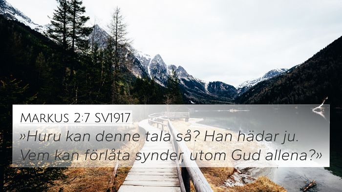 Markus 2:7 SV1917 4K Wallpaper - »Huru kan denne tala så? Han hädar ju. Vem kan - 4K Wallpaper Bible Verse