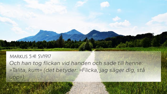 Markus 5:41 SV1917 Bible Verse Image