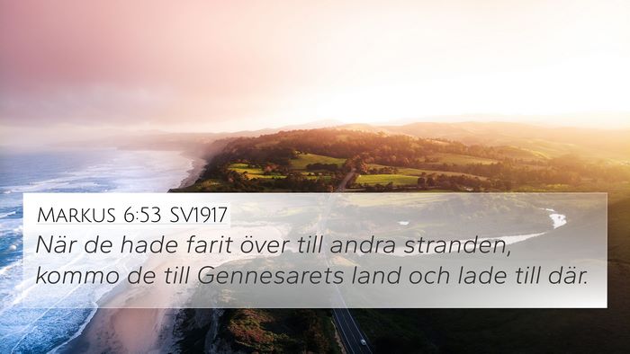Markus 6:53 SV1917 Bible Verse Image