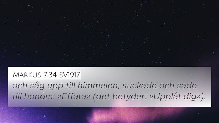 Markus 7:34 SV1917 Bible Verse Image