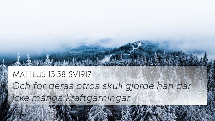 Matteus 13:58 SV1917 Bible Verse Image