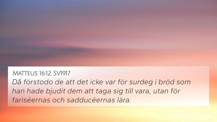 Matteus 16:12 SV1917 4K Wallpaper - Då förstodo de att det icke var för surdeg i - 4K Wallpaper Bible Verse