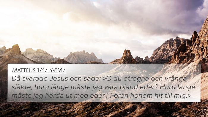 Matteus 17:17 SV1917 Bible Verse Image