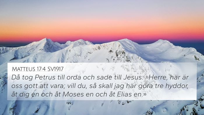 Matteus 17:4 SV1917 Bible Verse Image