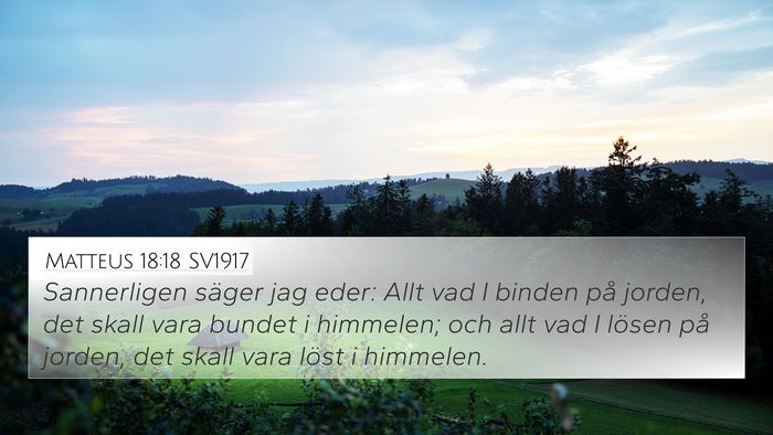 Matteus 18:18 SV1917 Bible Verse Image