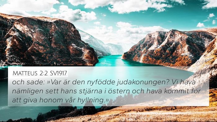 Matteus 2:2 SV1917 Bible Verse Image