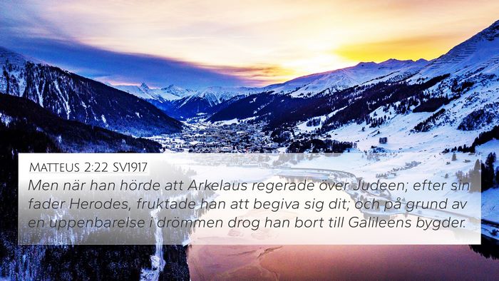 Matteus 2:22 SV1917 Bible Verse Image