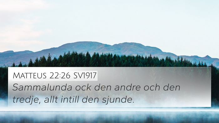 Matteus 22:26 SV1917 4K Wallpaper - Sammalunda ock den andre och den tredje, allt - 4K Wallpaper Bible Verse