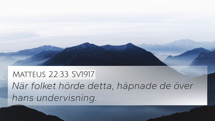 Matteus 22:33 SV1917 Bible Verse Image