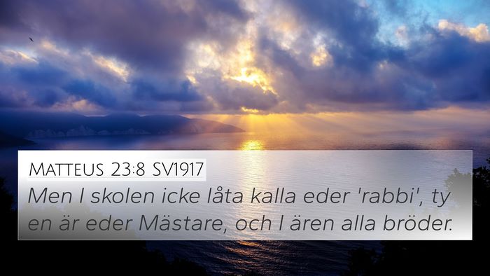 Matteus 23:8 SV1917 Bible Verse Image