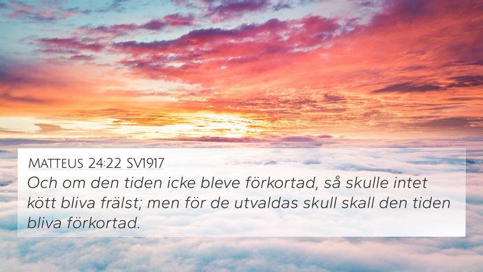 Matteus 24:22 SV1917 Bible Verse Image
