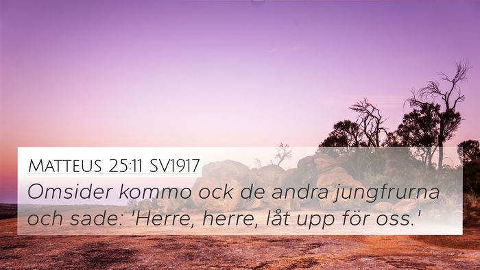 Matteus 25:11 SV1917 Bible Verse Image