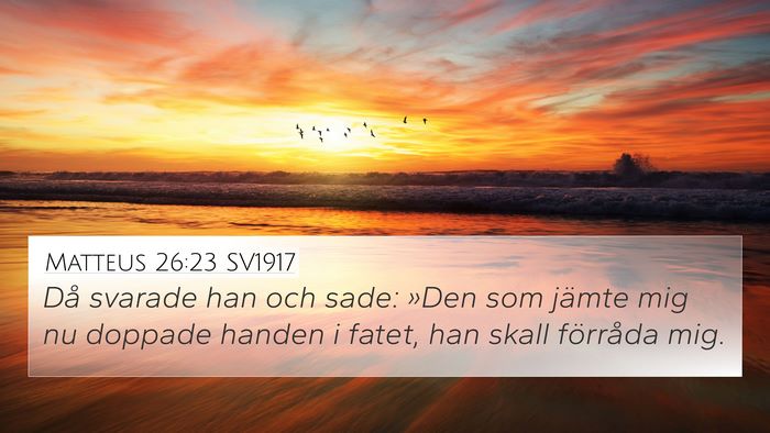 Matteus 26:23 SV1917 Bible Verse Image