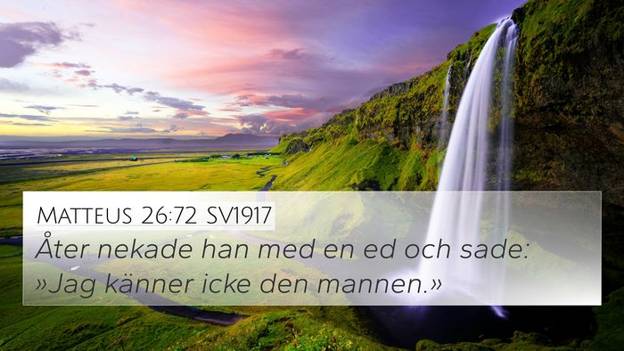 Matteus 26:72 SV1917 4K Wallpaper - Åter nekade han med en ed och sade: »Jag - 4K Wallpaper Bible Verse