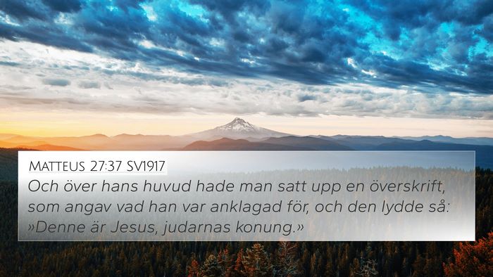 Matteus 27:37 SV1917 Bible Verse Image