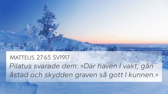 Matteus 27:65 SV1917 Bible Verse Image