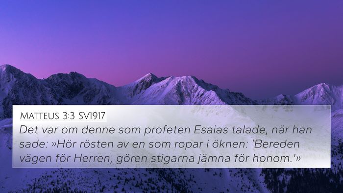Matteus 3:3 SV1917 Bible Verse Image