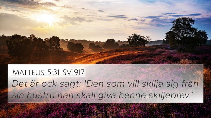 Matteus 5:31 SV1917 Bible Verse Image