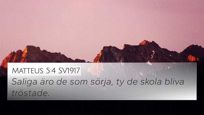 Matteus 5:4 SV1917 Bible Verse Image