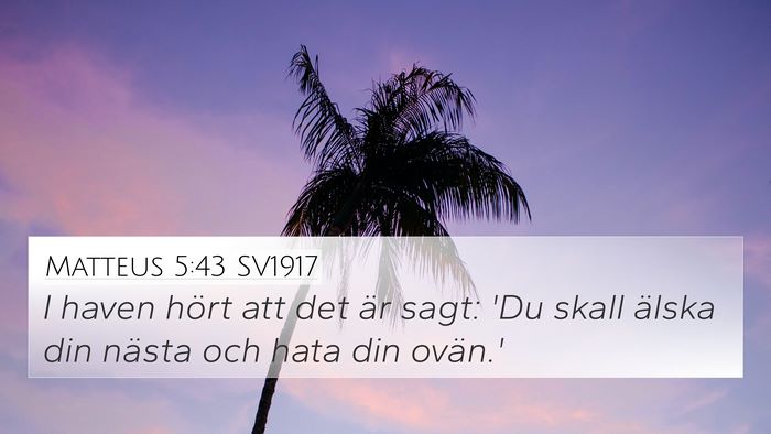 Matteus 5:43 SV1917 Bible Verse Image
