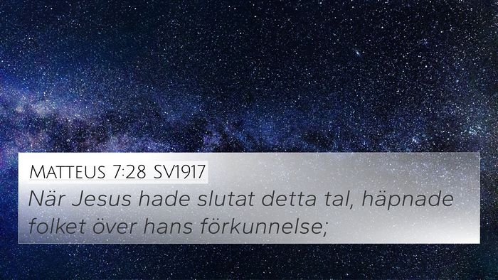Matteus 7:28 SV1917 Bible Verse Image