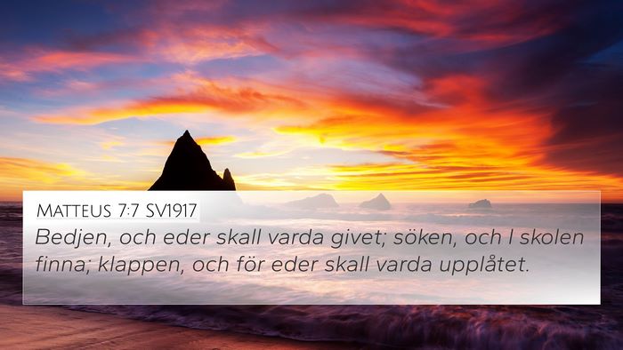 Matteus 7:7 SV1917 Bible Verse Image