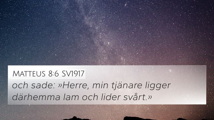 Matteus 8:6 SV1917 Bible Verse Image