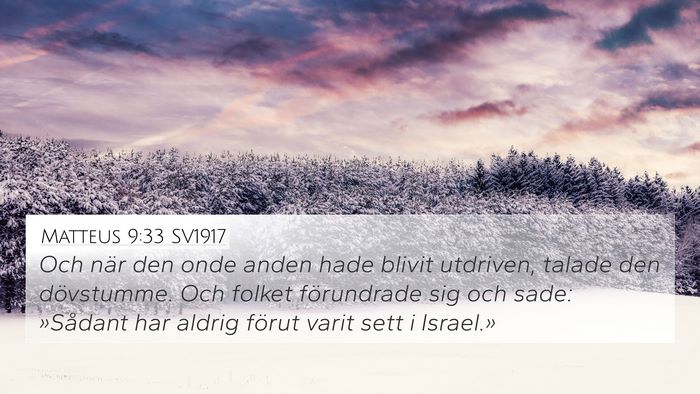 Matteus 9:33 SV1917 Bible Verse Image
