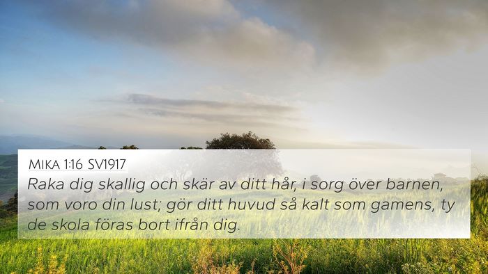 Mika 1:16 SV1917 Bible Verse Image